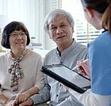 A couple talking to a doctor